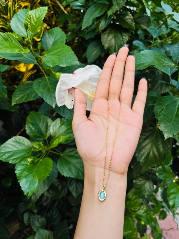Beautiful Necklace with blue emerald 🩵. - Image 2