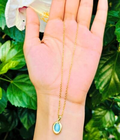 Beautiful Necklace with blue emerald 🩵.