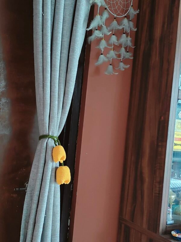 Curtain Binder handmade Yellow - Image 3