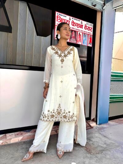 Beautiful white Siffon Kurta