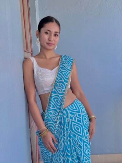 Beautiful Sky Blue Sari